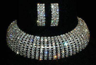 10 Row Adjustable Rhinestone Choker WTS