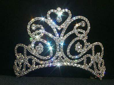 #11867SM - Small Flourishing Heart Tiara - Contoured
