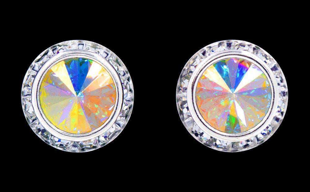 #12537 AB 16mm Rondel with Rivoli Button Dance Earrings