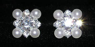 #14123 - Diamond Dot and Pearl Earrings