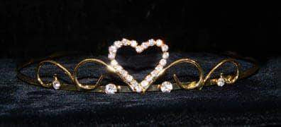 #14687G - Sweet Heart Wire Tiara - Gold Plated
