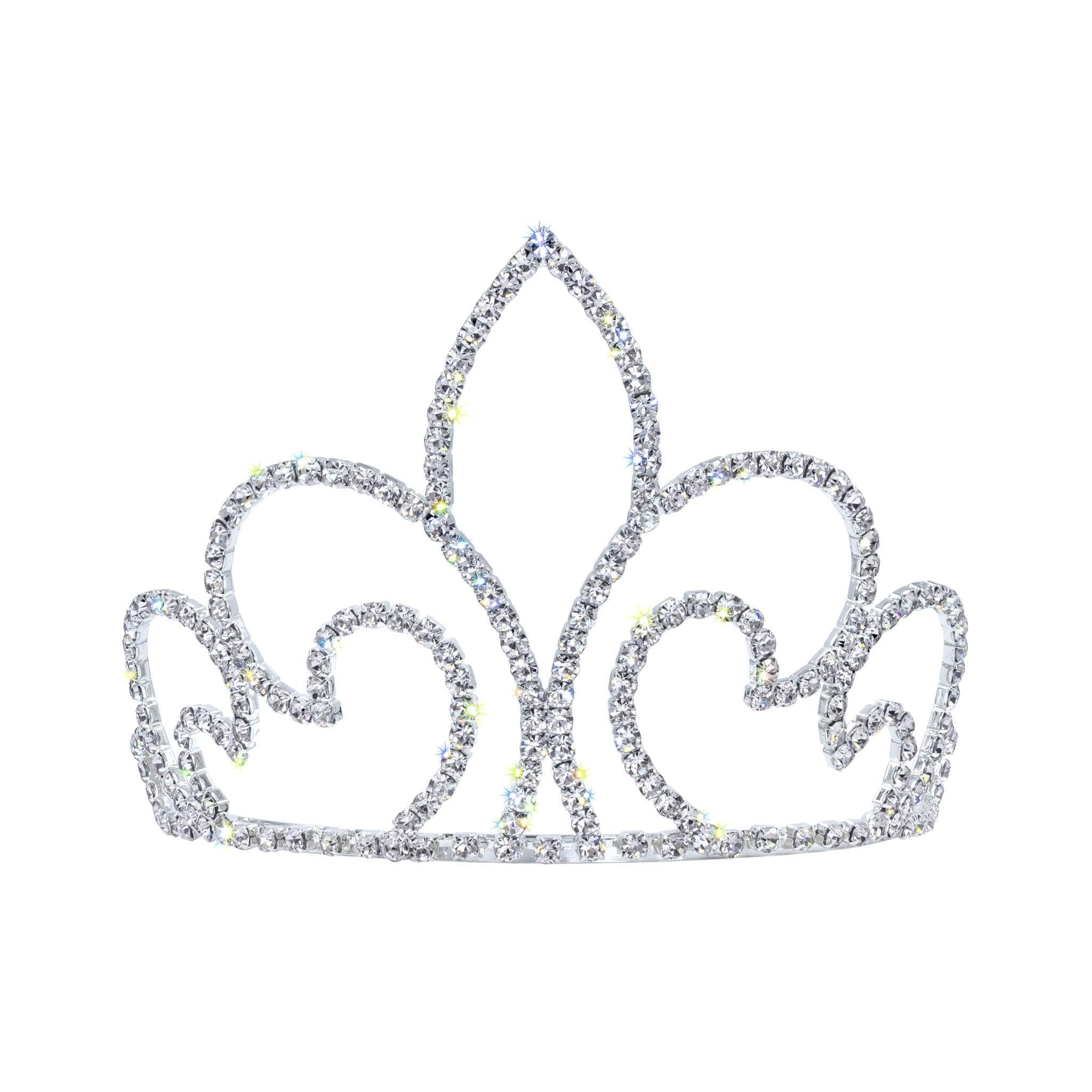 #16580 - Regal Fleur Tiara with Combs - 4" Tall