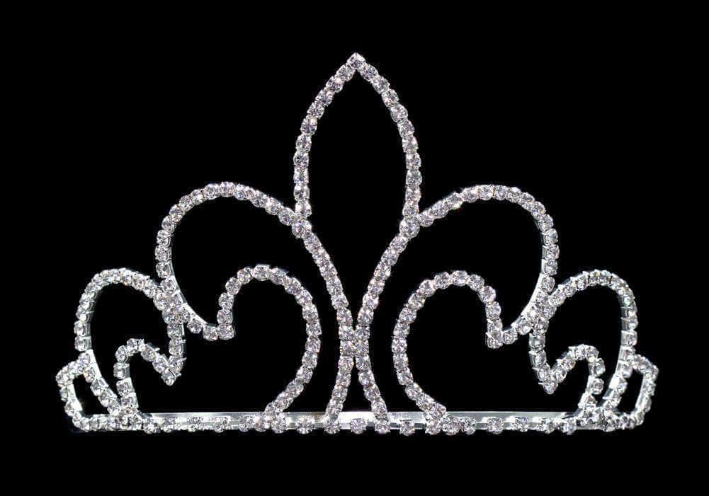 #16580 - Regal Fleur Tiara with Combs - 4" Tall - Image 2