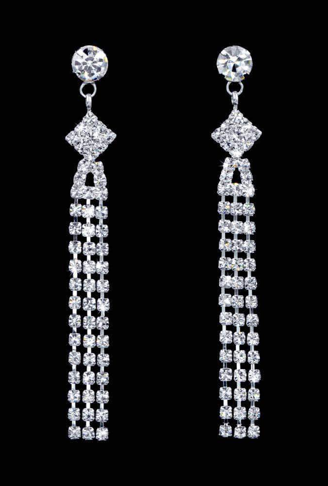 #16910 - Diamond Fringe Drop Earrings - 2.5" (Limited Supply)
