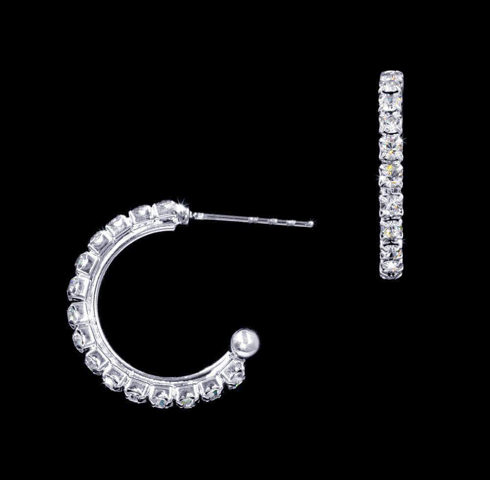 #16943 - 3/4" Rhinestone Hoop Earrings