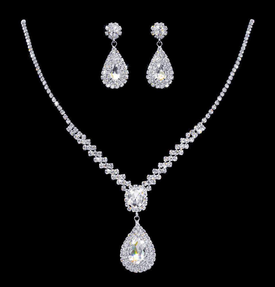 #17008 - Zig Zag Pear Drop Necklace