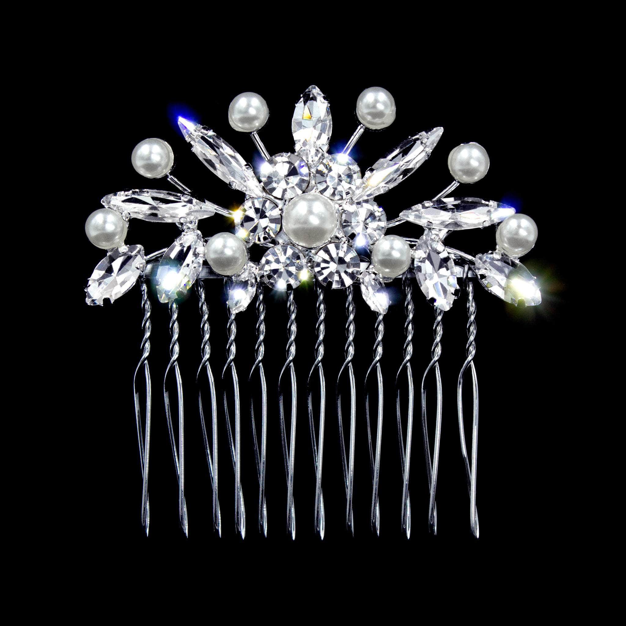 #17250 - Pearl Bouquet Hair Comb - 2.25" (W) x 2 3/8" (H) (Limited Supply)